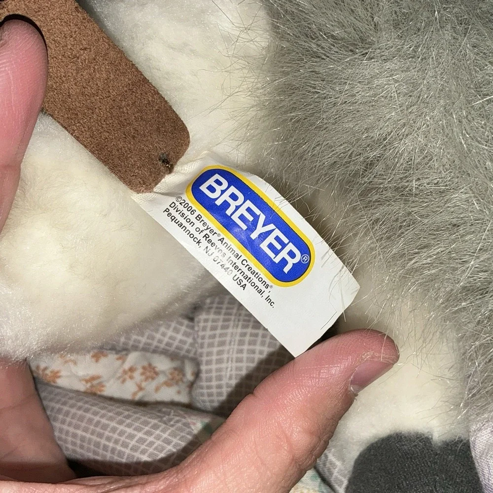 2006 BREYER Plush Cream Plush Horse with Gray Mane Laying Down  Stuffed Toy